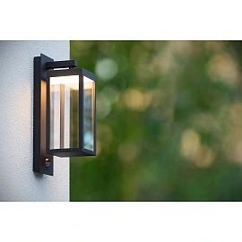 CLAIRETTE LED outdoor wall light with motion and dusk sensor 1 x 13 W 3000K anthracite (Lucide)