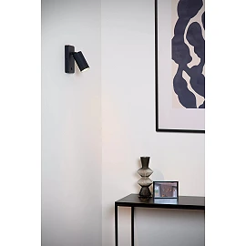 CLUBS bedside wall light 1xGU10 black (Lucide)