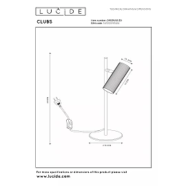 CLUBS desk lamp 1xGU10 black (Lucide)
