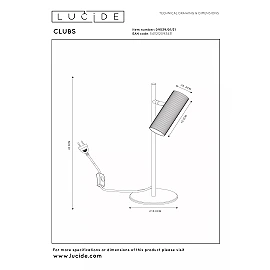 CLUBS desk lamp 1xGU10 white (Lucide)