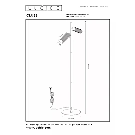 CLUBS floor lamp 2xGU10 black (Lucide)