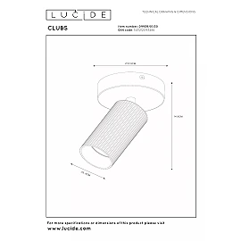 CLUBS ceiling spotlight 1xGU10 black (Lucide)