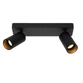 CLUBS ceiling spotlight 2xGU10 black (Lucide)