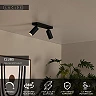 CLUBS ceiling spotlight 2xGU10 black (Lucide)