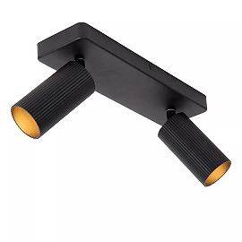 CLUBS ceiling spotlight 2xGU10 black (Lucide)