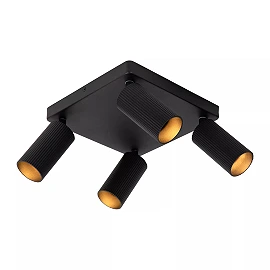 CLUBS ceiling spotlight 4xGU10 black (Lucide)
