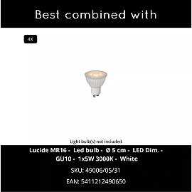 CLUBS ceiling spotlight 4xGU10 white (Lucide)