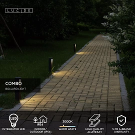 COMBO bollard light LED 1x9W 3000K black (Lucide)