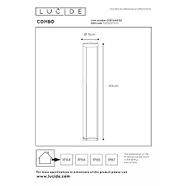 COMBO LED outdoor bollard light 1 x 9 W 3000K black (Lucide)