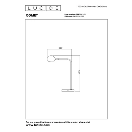 COMET rechargeable LED desk lamp 3W 2700K white (Lucide)