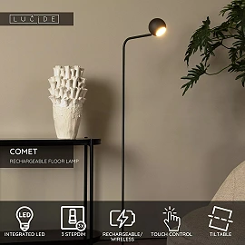 COMET rechargeable LED floor lamp 3W 2700K black (Lucide)