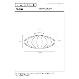 CORINA griestu lampa Ø40 cm 1xE27 krēmkrāsas (Lucide)