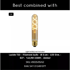 CORINA Pendant light 3xE27 cream (Lucide)