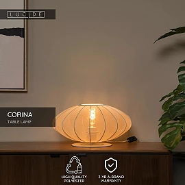 CORINA Table lamp Ø40 cm 1xE27 40W Cream (Lucide)