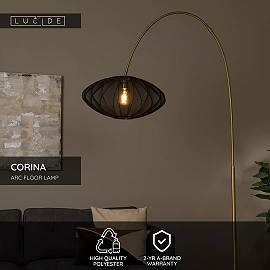 CORINA Arc floor lamp 1xE27 40W Black (Lucide)