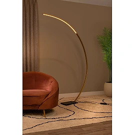 CURVE lokveida LED stāvlampa 15 W 2700K zelta/misiņa (Lucide)