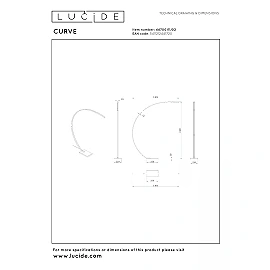 CURVE lokveida LED stāvlampa 15 W 2700K zelta/misiņa (Lucide)