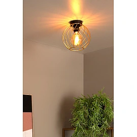 DANZA Flush ceiling light Ø25 cm 1xE27 matt gold / brass (Lucide)