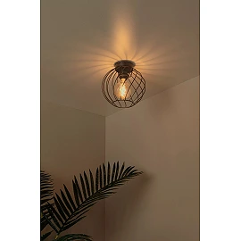DANZA Flush ceiling light Ø25 cm 1xE27 black (Lucide)