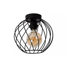 DANZA Flush ceiling light Ø25 cm 1xE27 black (Lucide)