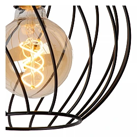 DANZA Flush ceiling light Ø25 cm 1xE27 black (Lucide)