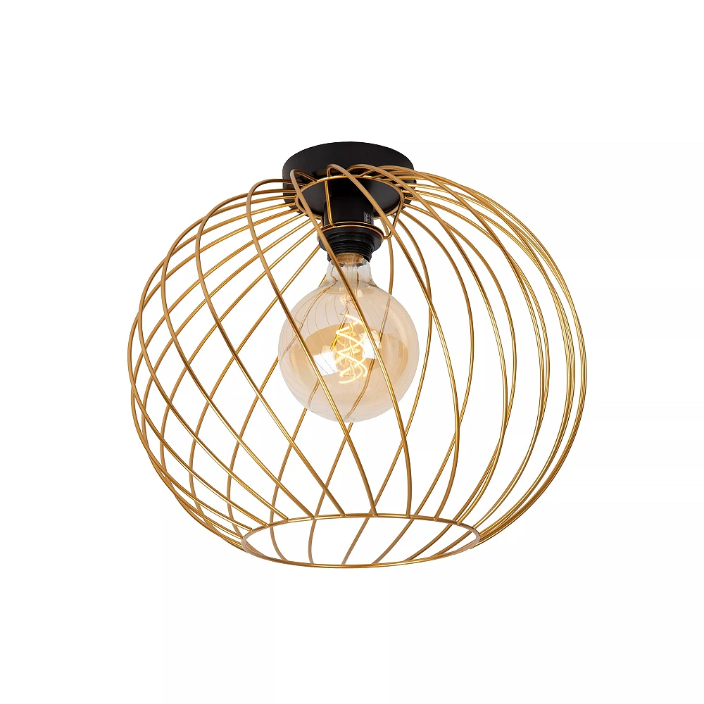 DANZA Flush ceiling light Ø40 cm 1xE27 matt gold / brass (Lucide)