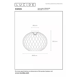 DANZA Flush ceiling light Ø40 cm 1xE27 black (Lucide)