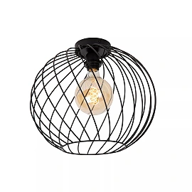 DANZA Flush ceiling light Ø40 cm 1xE27 black (Lucide)