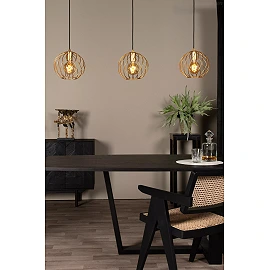 DANZA Pendant light 3xE27 matt gold / brass (Lucide)