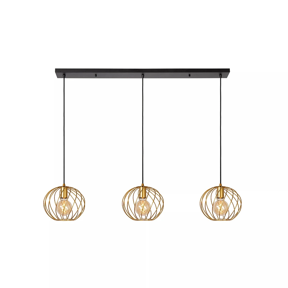DANZA Pendant light 3xE27 matt gold / brass (Lucide)