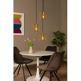 DANZA Pendant light Ø50 cm 3xE27 matt gold / brass (Lucide)
