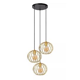 DANZA Pendant light Ø50 cm 3xE27 matt gold / brass (Lucide)