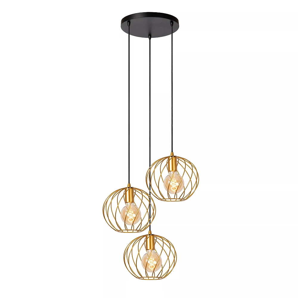 DANZA Pendant light Ø50 cm 3xE27 matt gold / brass (Lucide)