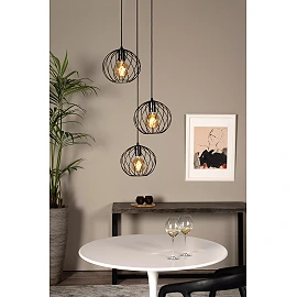 DANZA Pendant light Ø50 cm 3xE27 black (Lucide)