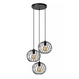 DANZA Pendant light Ø50 cm 3xE27 black (Lucide)