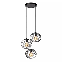 DANZA Pendant light Ø50 cm 3xE27 black (Lucide)