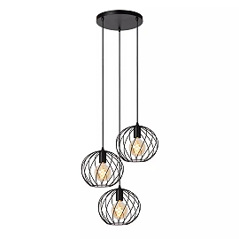 DANZA Pendant light Ø50 cm 3xE27 black (Lucide)