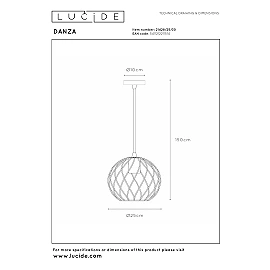 DANZA Pendant light Ø25 cm 1xE27 black (Lucide)