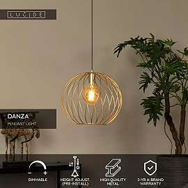 DANZA Pendant light Ø40 cm 1xE27 matt gold / brass (Lucide)