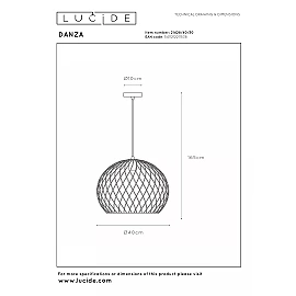 DANZA Pendant light Ø40 cm 1xE27 black (Lucide)