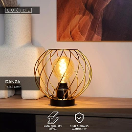 DANZA Table lamp Ø25 cm 1xE27 matt gold / brass (Lucide)