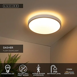 DASHER bathroom ceiling light Ø41 cm LED 24 W white (Lucide)