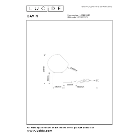 DAVIN galda lampa 24x24 cm 1xE27 opāla (Lucide)