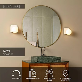 DAVY Wall light Bathroom 1x33W G9 IP44 White (Lucide)
