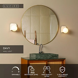 DAVY Wall light Bathroom 1x33W G9 IP44 Grey (Lucide)