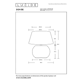 DENISE table lamp Ø55 cm 1xE27 40 W brown (Lucide)