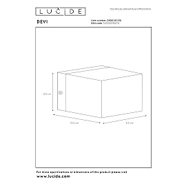 DEVI wall light 1 x 42 W G9 black (Lucide)