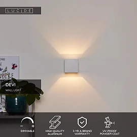 DEVI wall light 1 x 42 W G9 white (Lucide)