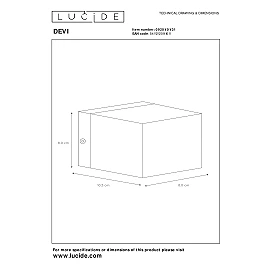 DEVI wall light 1 x 42 W G9 white (Lucide)