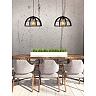 DIKRA Pendant light 2xE27 60W Black (Lucide)